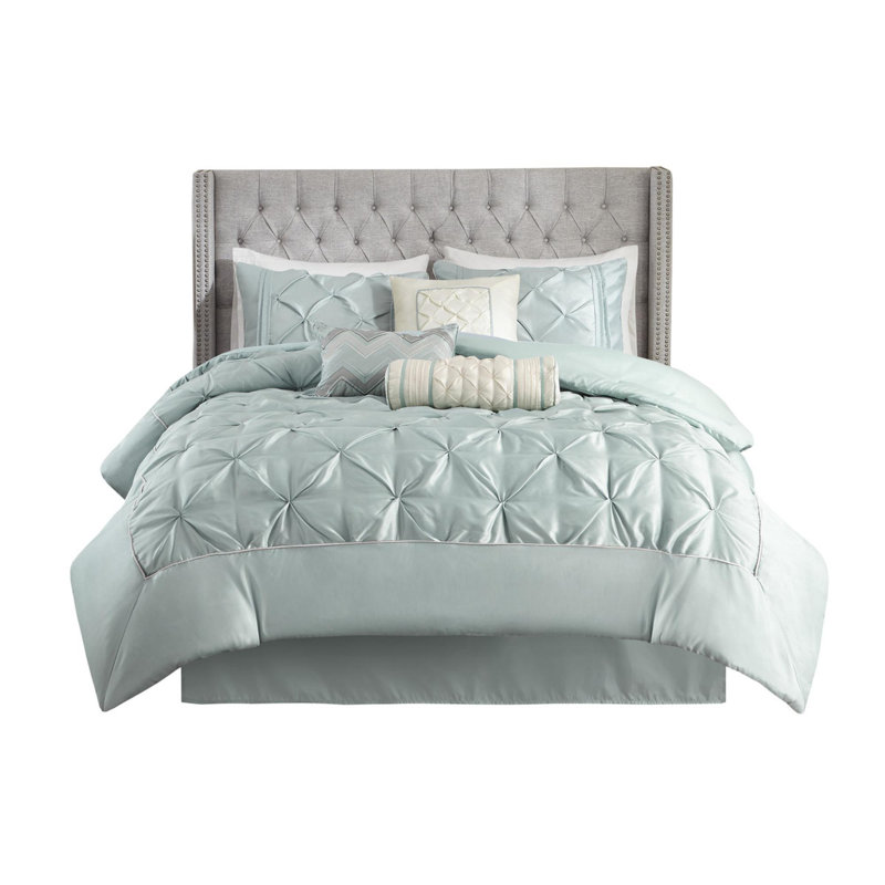 Tufted Comforter 7 Piece Set, Queen Comforter + 6 Additional Pieces, Blush