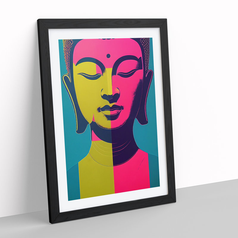 Modern Buddha No.2 Abstract - Framed Print, 64cm H x 46cm W x 2cm D, Black Framed