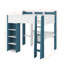 Lit mezzanine en bois pleine grandeur avec tablettes, portemanteaux et bureau-247294344