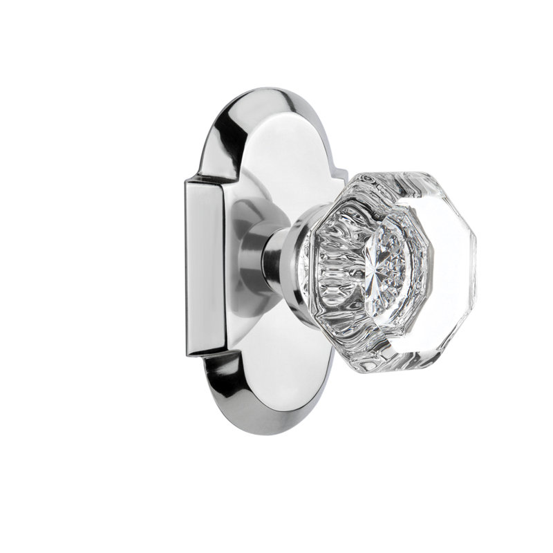 Cottage Plate with Waldorf Door Knob, 2.375", Bright Chrome