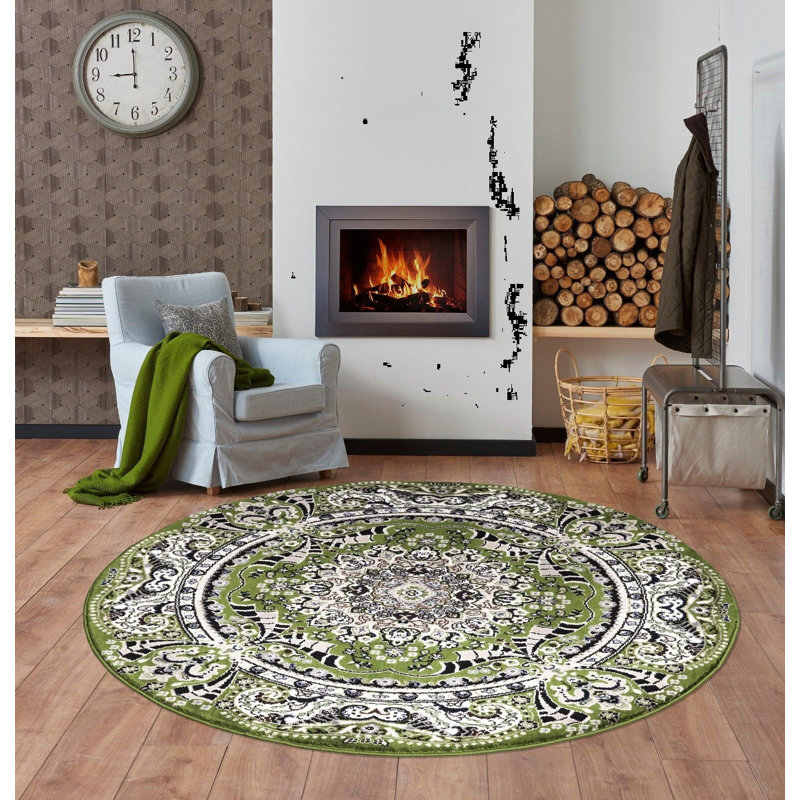 Branlee Floral Area Rug, Round 120cm