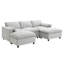 Canapé modulaire en U à 5 places en chenille avec poches de rangement, 2 repose-pieds mobiles, rangement de style salon, moderne, doux et merveilleux-2000260450