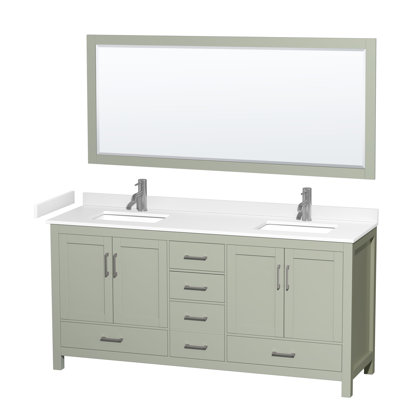 Sheffield 72" Double Bathroom Vanity with Mirror