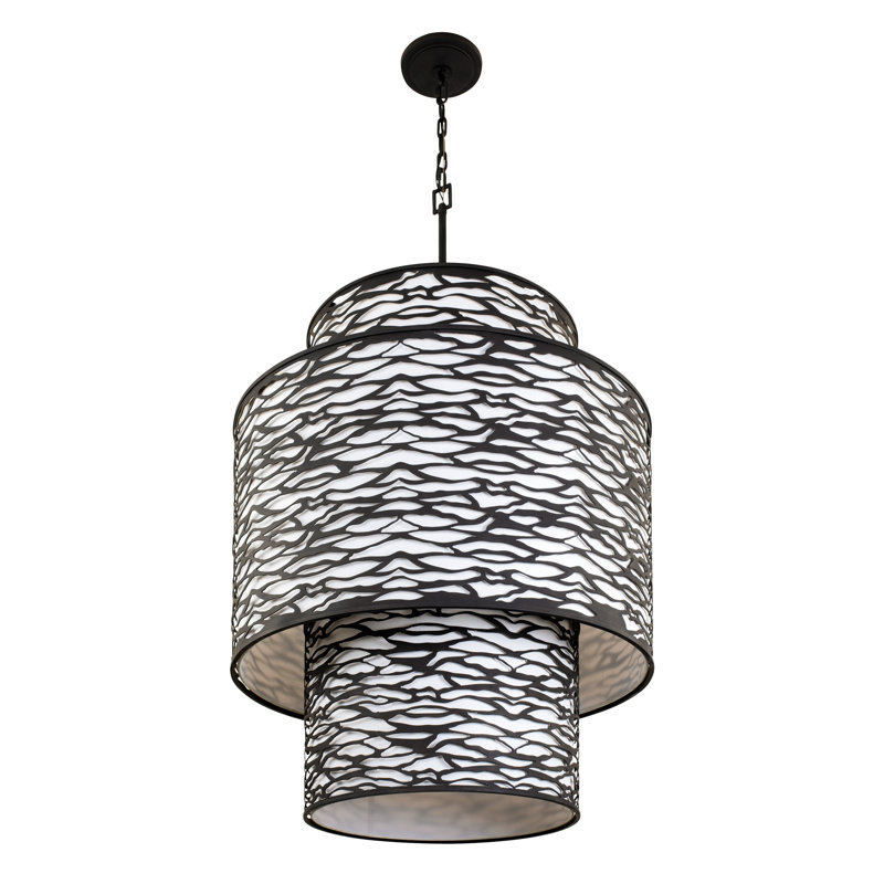 Luminaire suspendu à 3 niveaux 16 lumières Kato - Carbone, Noir