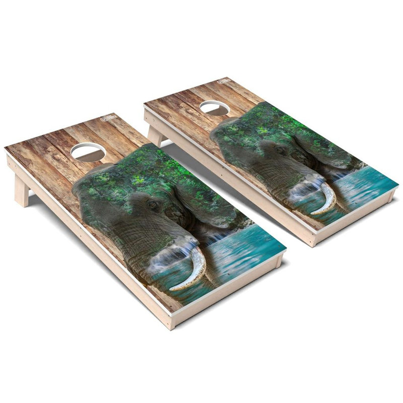 Ensemble de jeu de cornhole Wild Animal Elephant, AUCUN accessoire