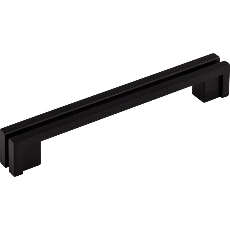 Flat Rail 5" Center to Center Bar pull, Black, 5" Center to Center