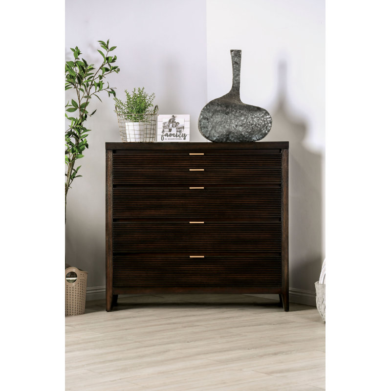 Commode en bois 5 tiroirs Hoffman