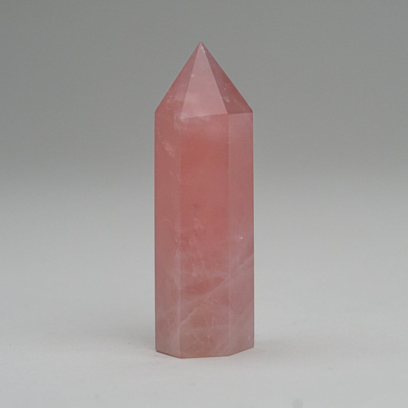 Rose Quartz Polished Point from Brazil (38 Grams), 2.5" H x 1" W x 0.5" D