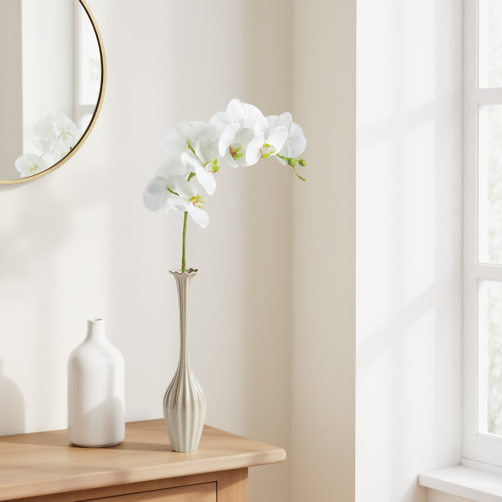 PHALAENOPSIS ORCHID STEM 28", White