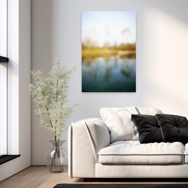 Art contemporain contemporain, paysage paisible, H 36 po x l 24 po