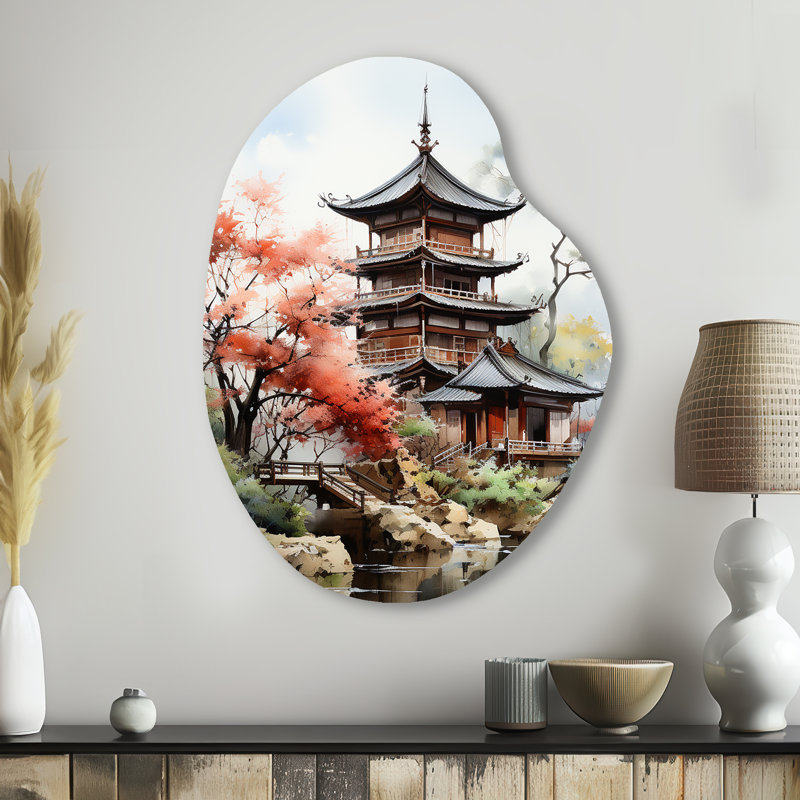 Goungo - Décoration murale asiatique en forme de poire, H 38 po x l 28 po