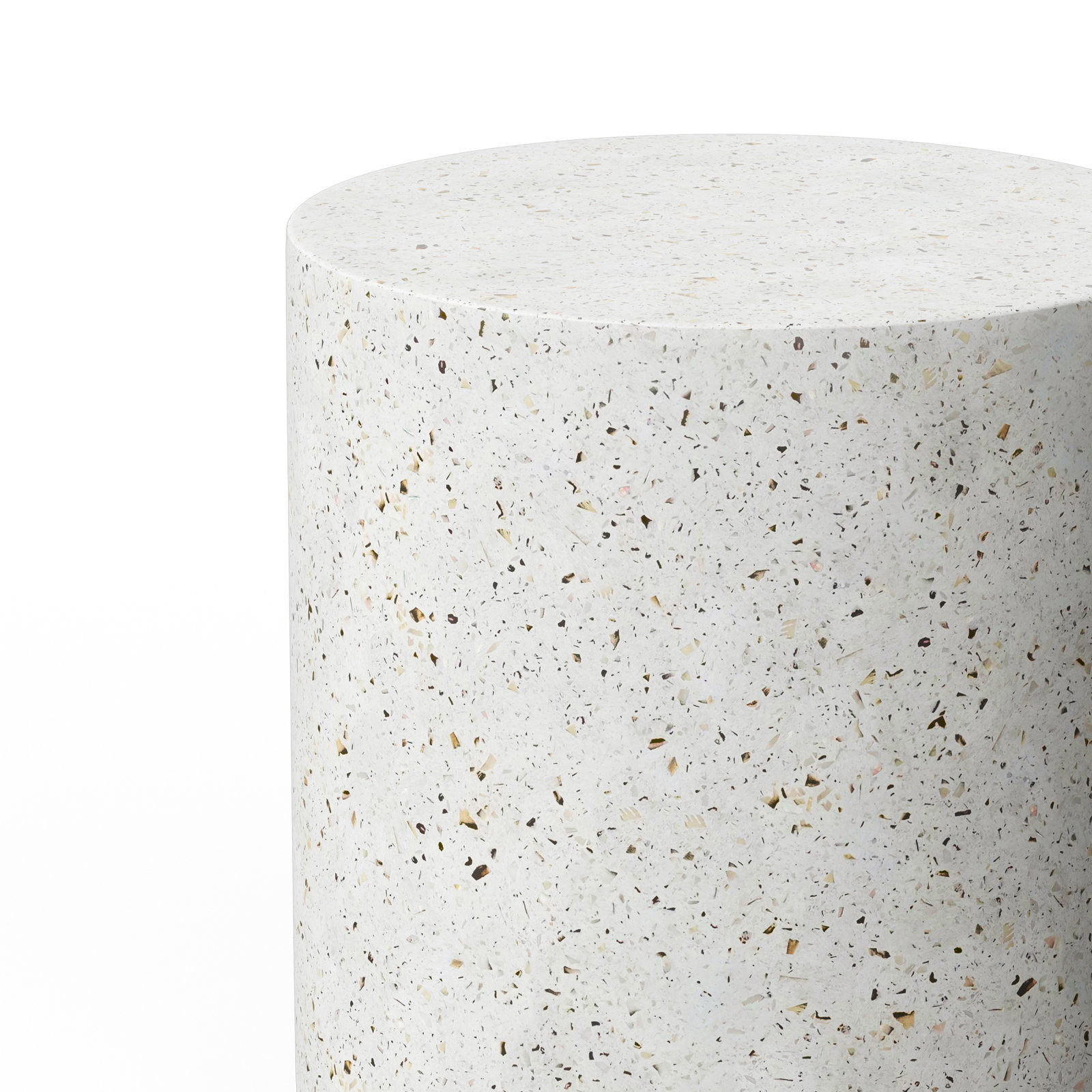 Kareen End Table, Ivory Terrazzo, 15.75" H x 15.75" W x 15.75" D