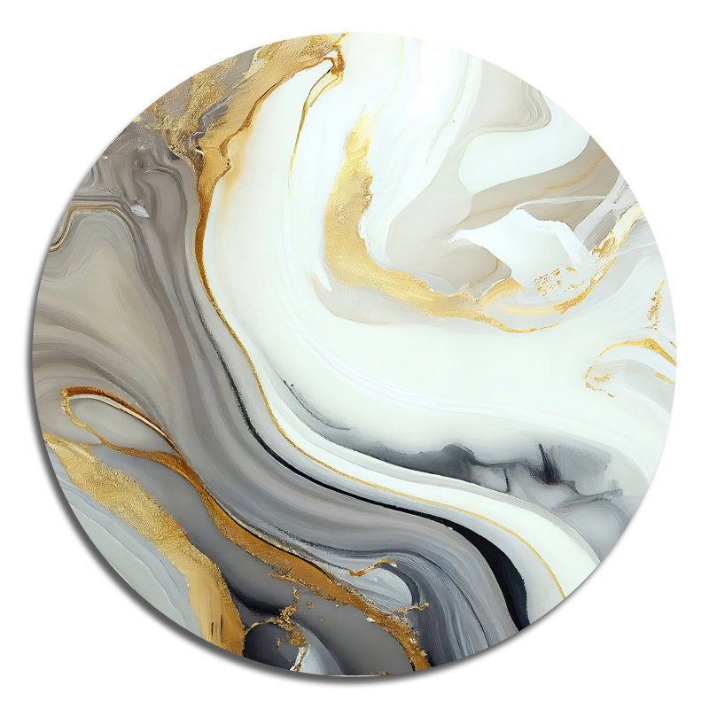 Étienne - art abstrait rond en métal, H 16 po x l 16 po