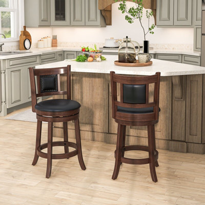 Maniteau Swivel Upholstered Bar Stool