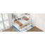 Lit de jour simple avec deux tiroirs de rangement, armoires de rangement et ports USB-1502591123