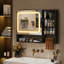 80x60CM Led Bathroom Mirror Cabinet, Bathroom Storage Cupboard With Towel Rack Adjustable Shelves