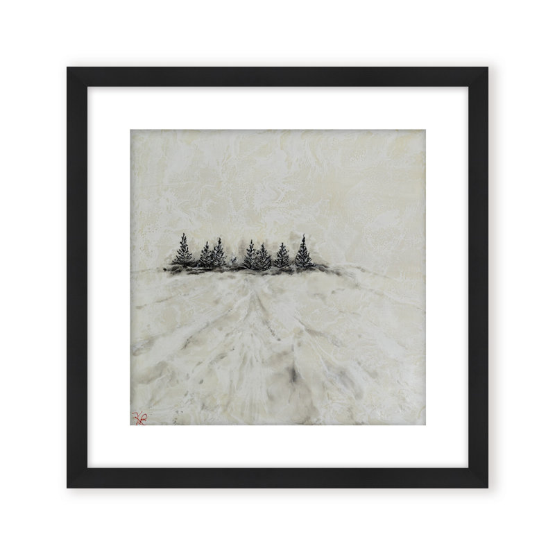 Nature Inspired "Frosted Horizon" Canvas Wall Art By , 30" H x 30" W, Framed Print, Black