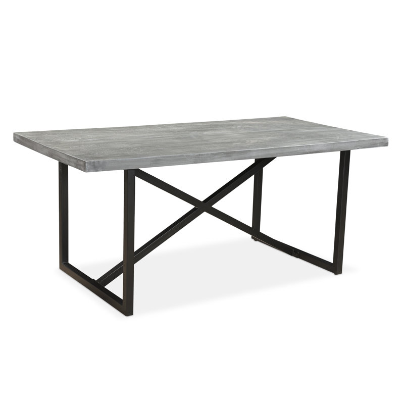 Table de salle à manger Hessle, H 30 po x L 71 po x l 35 po, Or / Gris