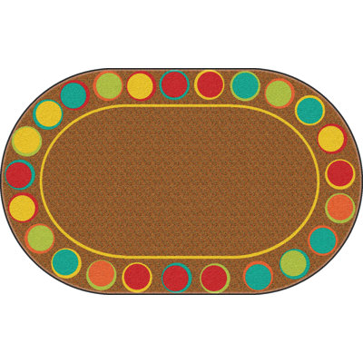 Tapis brun/jaune assis spots