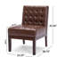 Chaise d'appoint chic avec revêtement en bois d'hévéa et structure en bois d'hévéa brun foncé moderne-1124428048