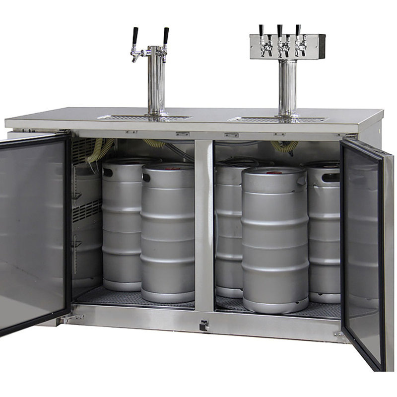 Kegco 20 Cubic Feet Triple Tap Half Barrel (Full Size) with Door Lock and, Stainless Steel