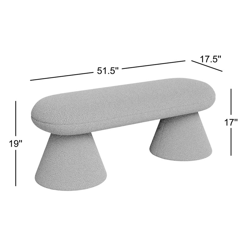 Banc rembourré Brimfield Drum, Tissu vert en fausse peau de mouton