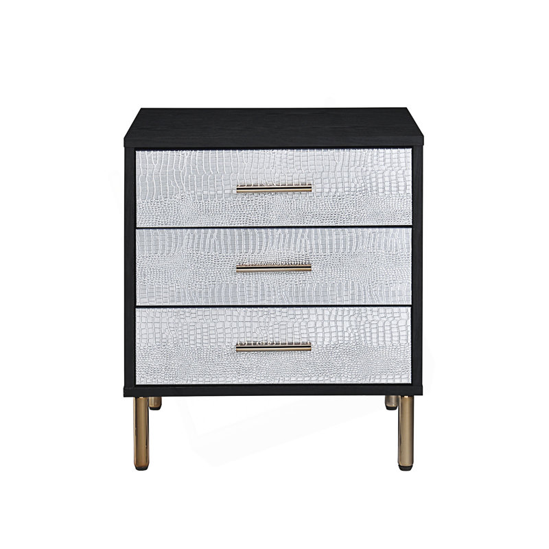 Accent Table, 3 Drawer Nightstand, End Table