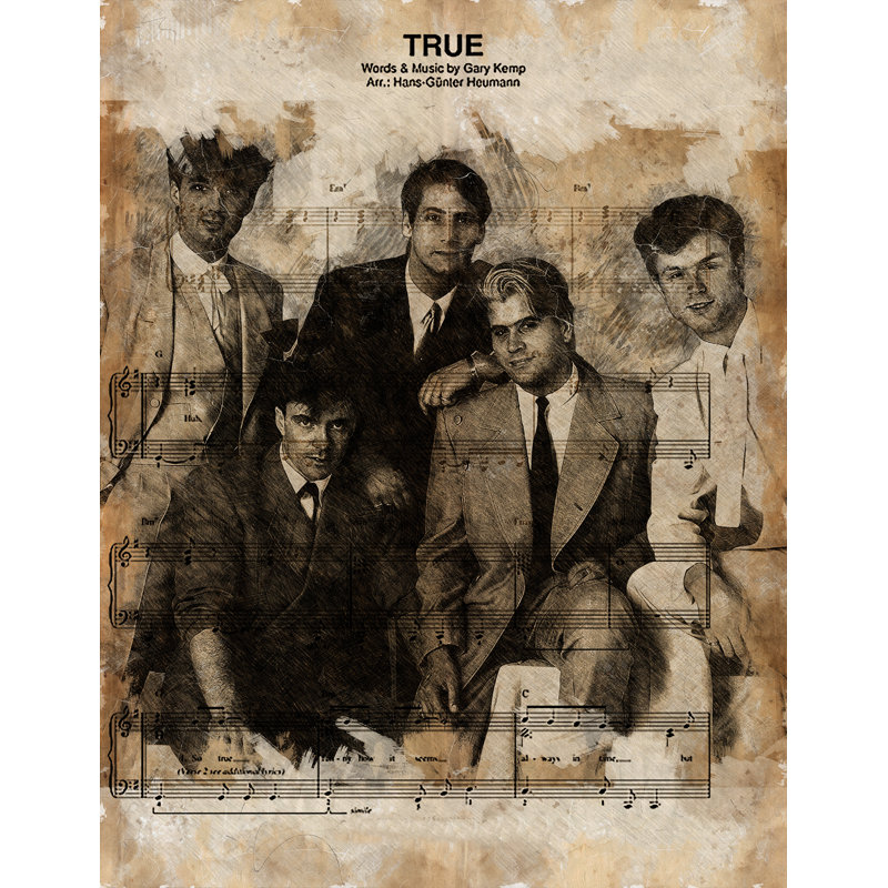 True Spandau Ballet Music Artists & Lyrics Collection - Art Prints, Metal, 60cm H x 40cm W x 0.11cm D
