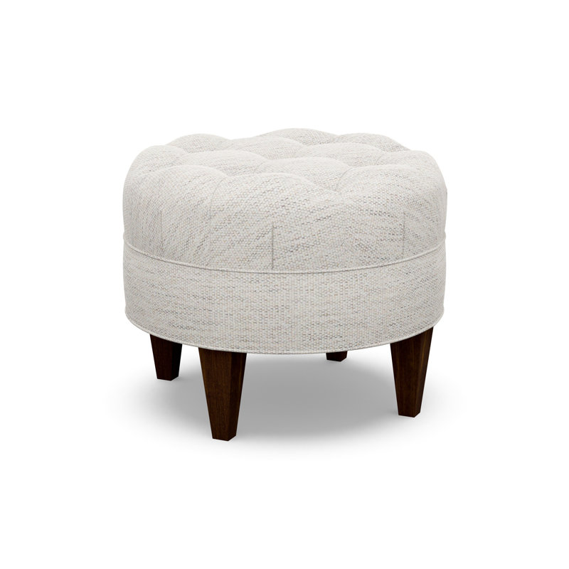 Round Tufted Ottoman, 7064-88, Walnut