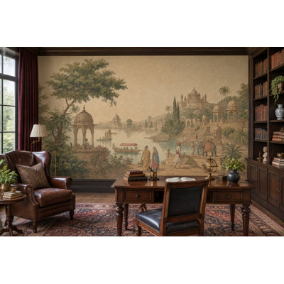 Papier peint mural indien Mughal Palace Riverside