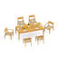 8 Seats 9 Pcs Grade-A Teak Wood Dining Set: 84" Amilo Rectangle Table And 8 Amilo Stacking Chairs (2 Arm & 6 Armless Chairs) #11AM3002-73679503