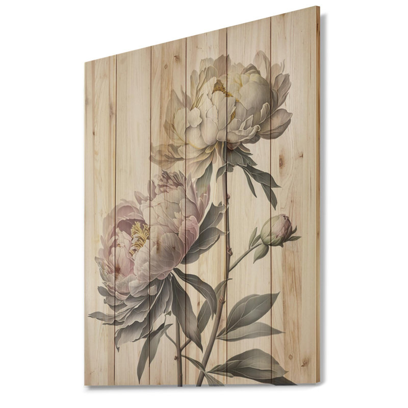 Dahlia Flower I - Floral Dahlia Wood Wall Art - Natural Pine Wood, 20" H x 12" W x 1" D