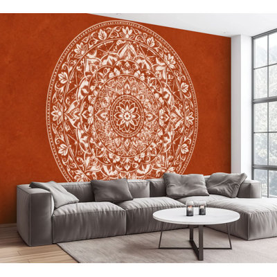 Wall Mural Peel and Stick Wallpaper Rangoli an Indian traditional power drawing Self-Adhesive Removable Contact Paper Wall Decor for Living Room Bedroom 100"H x 144"W