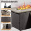 Table de foyer d'extérieur au propane de 41 po de largeur avec garde-vent Layhill -1206363540