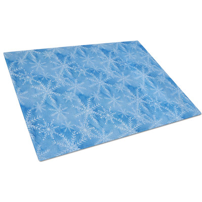 Caroline's Treasures Tempered Glass Watercolor Dark Winter Snowflakes Cutting Board
