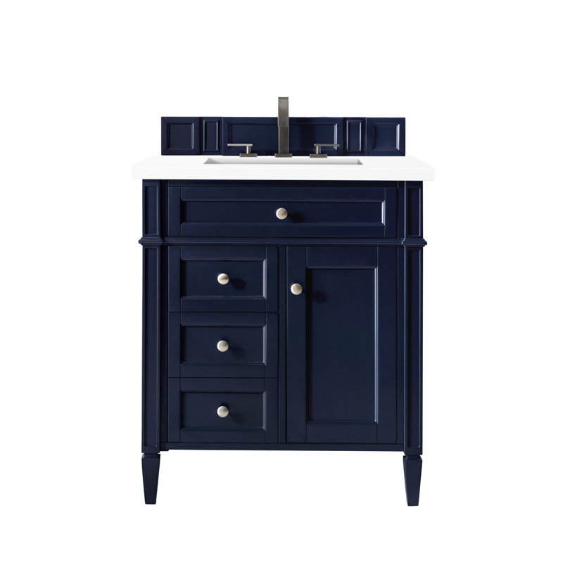 Brittany 30'' W Single Vanity, White Zeus, Victory Blue, 8" Widespread