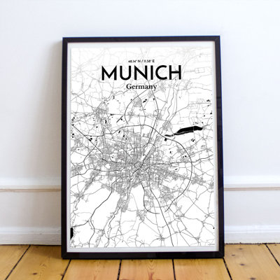 Munich City Map - No Frame Print