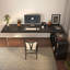 Noir + bureau rectangulaire en bois massif transparent + acrylique-108994815