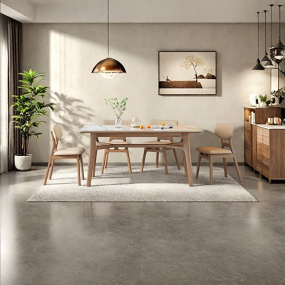 Simple small Japanese rock plate dining table