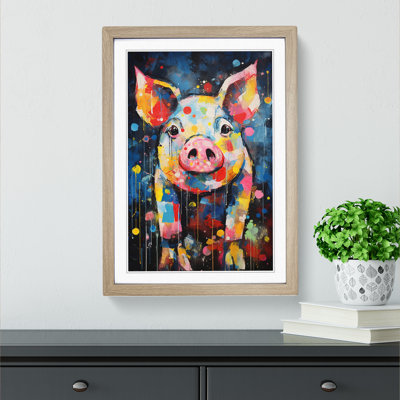 Pig Abstract No.2 1 Piece Single Picture Frame Wall Art