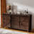 60'' Farmhouse Dresser Chests with 4 Drawers and 2 Cabinets-4041008