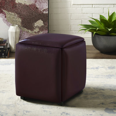 Loft Lyfe Keagan Leather Pu 5 Piece Nesting Ottoman/Stool Set
