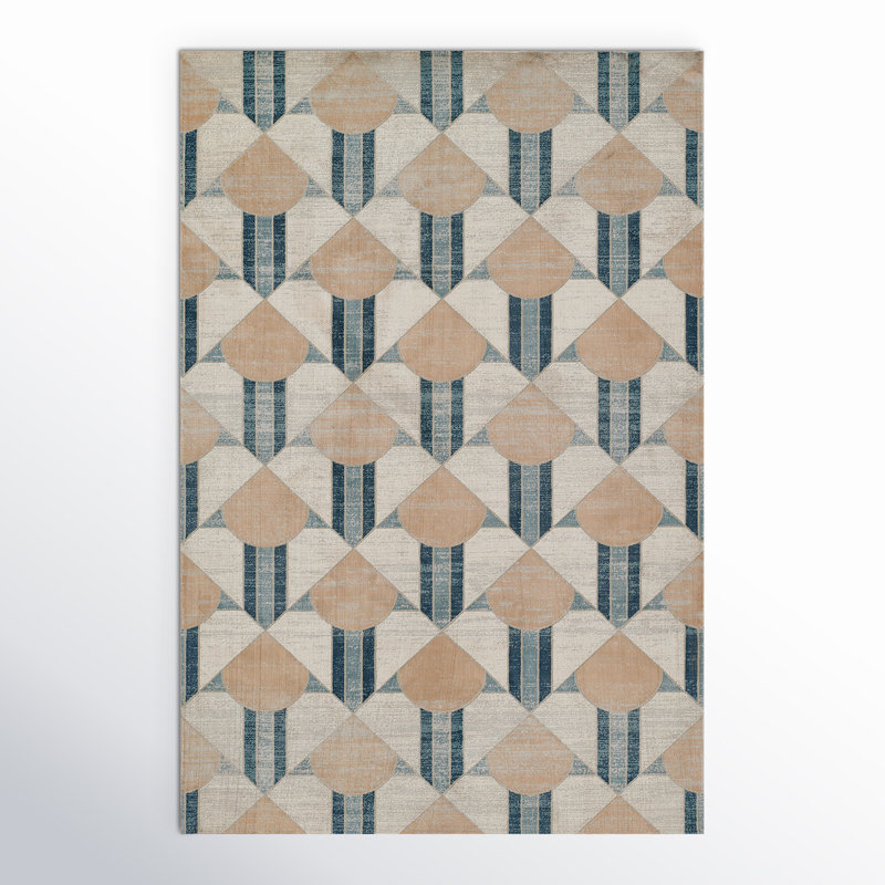 Scout Polyester Blue Area Rug 5''1" X 7''7", Rectangle 5'1" x 7'7"