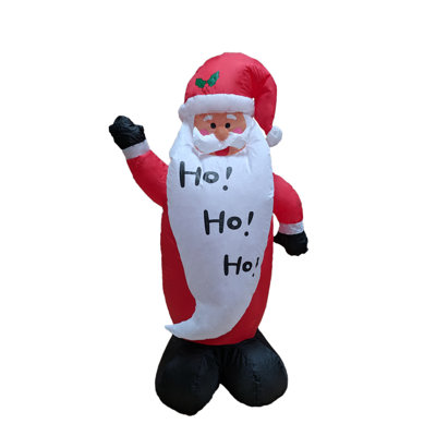 4 Foot Tall Lighted Christmas Inflatable Santa Claus with Big Beard Indoor / Outdoor Holiday Blow Up Yard Garden Decoration