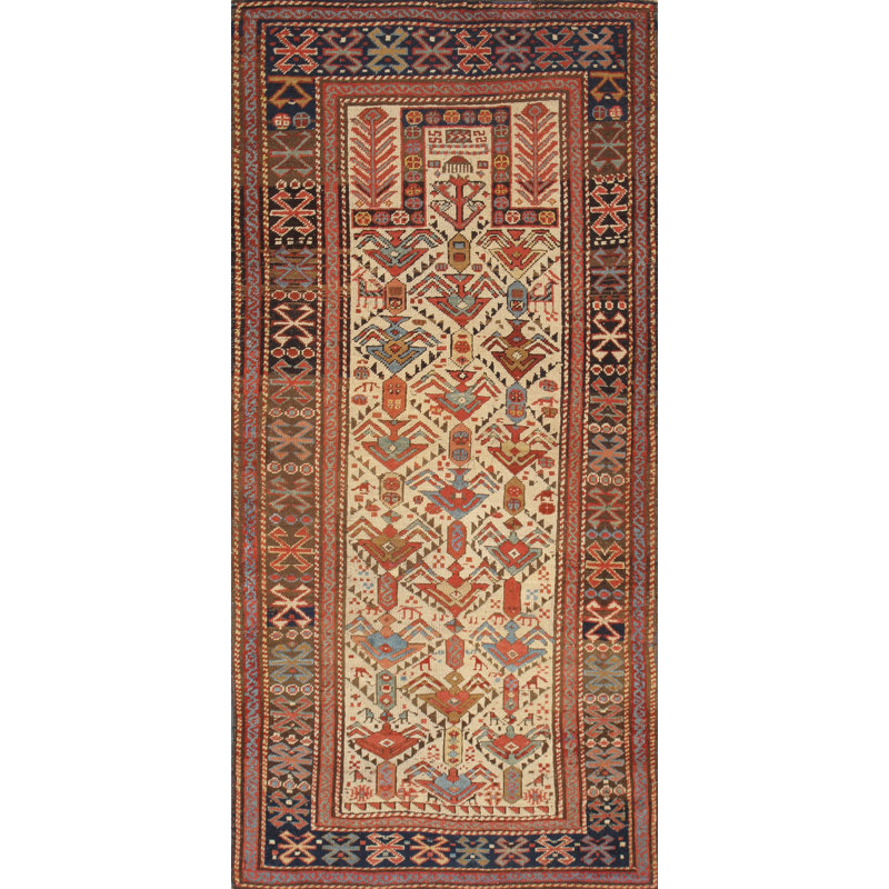Antique One-of-a-Kind Rectangle 2'7" x 5'5" Hand Knotted Area Rug