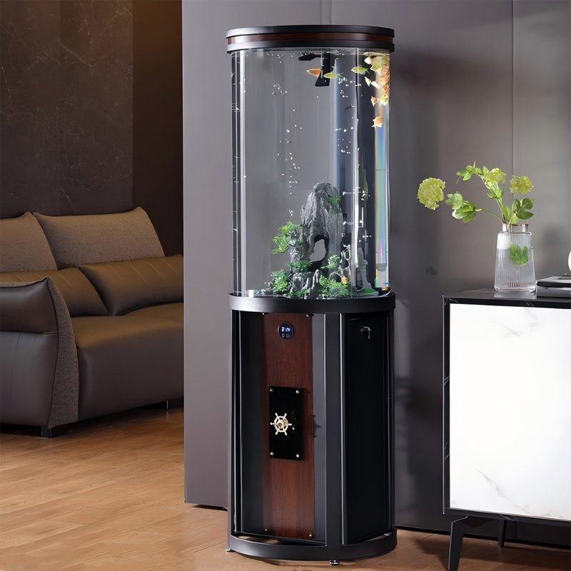 Aquarium 19,29 "cylindrique compact en acrylique, 34,34 gallons (H 58,27 po x l 19,29 po x P 19,29 p