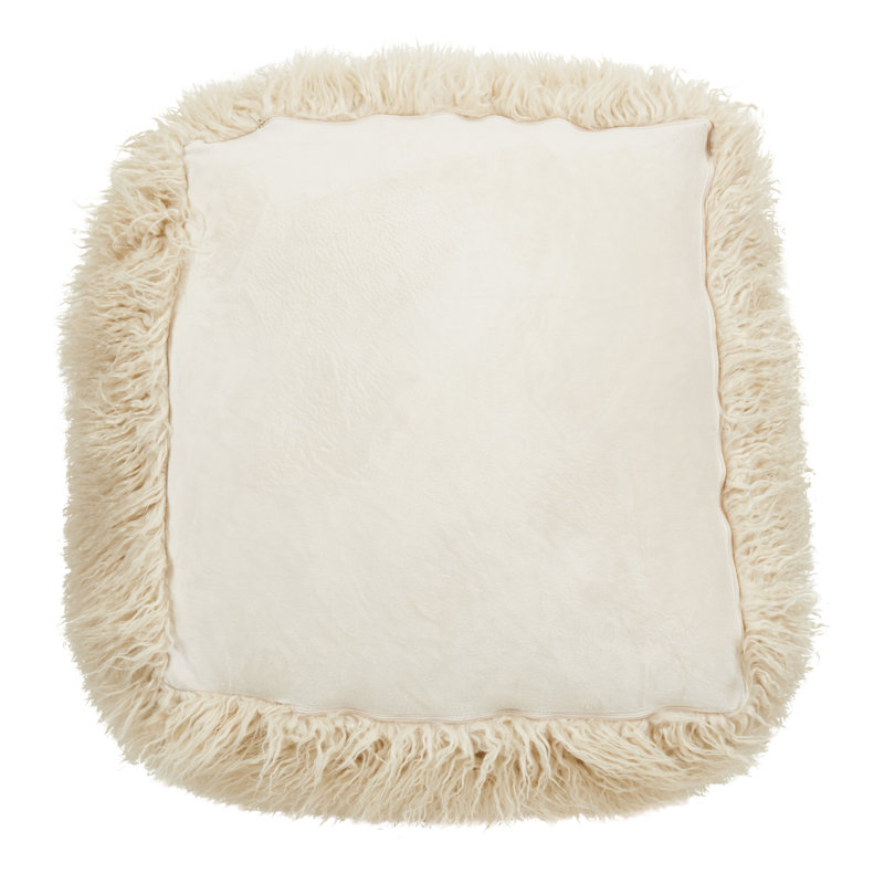 Snug Haven Pouf, Cream Acrylic