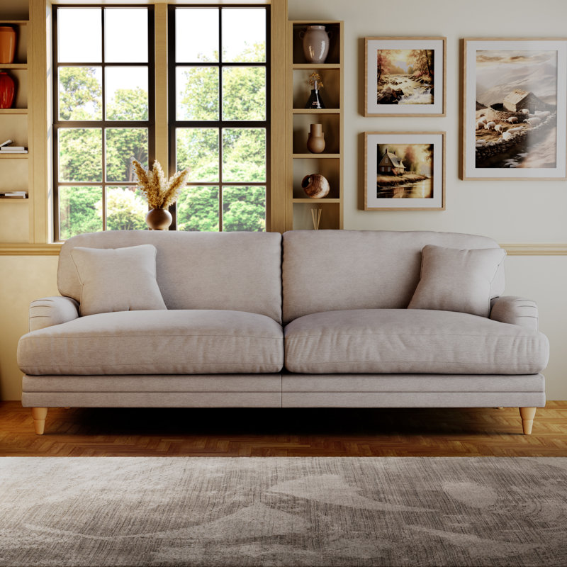 Adaku 4 Seater Sofa  , Silver, Country Oak
