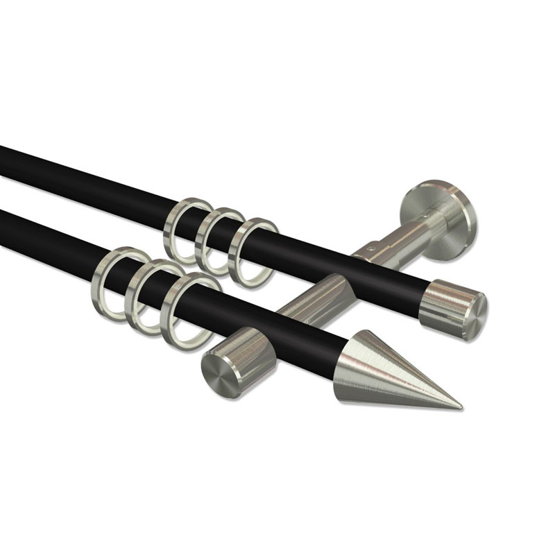 Seadrift 1.6cm Double Curtain Pole, 5cm H x 360cm W x 15cm D