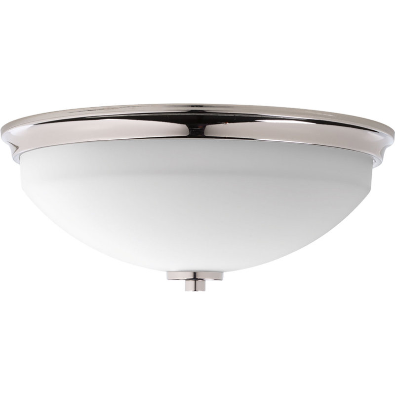 Sarsfield Glass Flush Mount Light, Polished Nickel